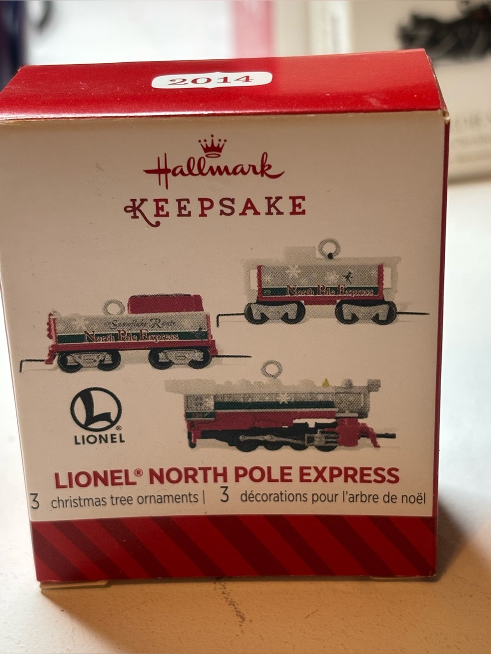 Hallmark Keepsake 2014 Lionel North Pole Express Train Set –3 Piece Ornament Set
